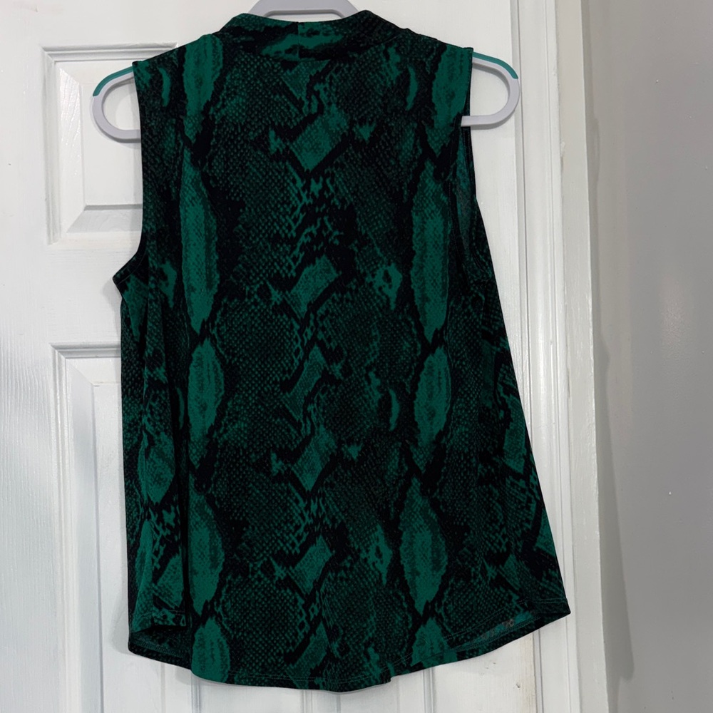 Worthington Green and Black Sleeveless Blouse - Picture 3 of 8